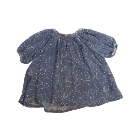 ❤️5/$25 SALE OshKosh B’Gosh Genuine Kids Blue Constellations Stars Dress - Picture 2 of 11